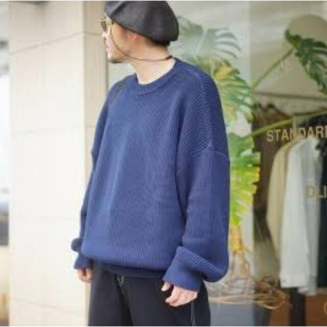 18ss UNUSED 5G Crew Neck Knit サイズ1 ネイビー