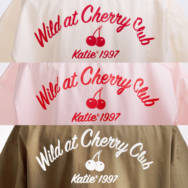 Katie(ケイティー)の23日まで格安　Katie 新品 CHERRY CLUB ワークシャツ クリーム レディースのトップス(シャツ/ブラウス(半袖/袖なし))の商品写真