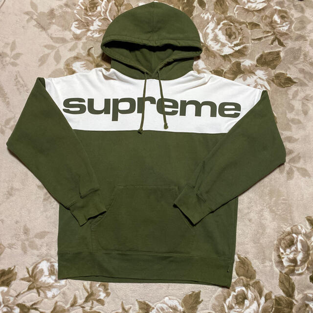 トップス17aw Supreme blocked パーカー　スウェット　hooded L