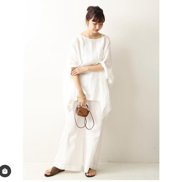 Plage(プラージュ)の【新品】plage  リネンワイドパンツ white    レディースのパンツ(カジュアルパンツ)の商品写真