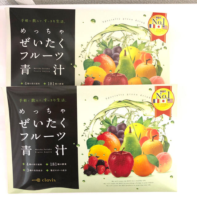 【新品未開封】めっちゃぜいたくフルーツ青汁 30包×2箱  食品/飲料/酒の健康食品(青汁/ケール加工食品)の商品写真