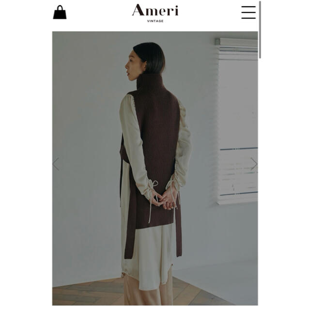 Ameri VINTAGE(アメリヴィンテージ)のAmeri VEST LAYERED SHIRT DRESS レディースのワンピース(ロングワンピース/マキシワンピース)の商品写真