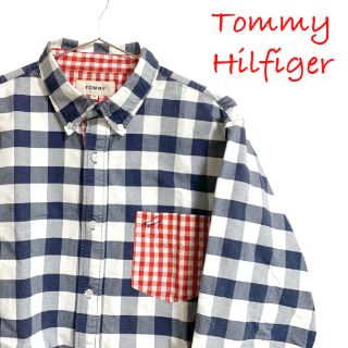 トミーヒルフィガー(TOMMY HILFIGER)のトミーヒルフィガー チェックシャツ 7分袖 筆記体ロゴ(シャツ)