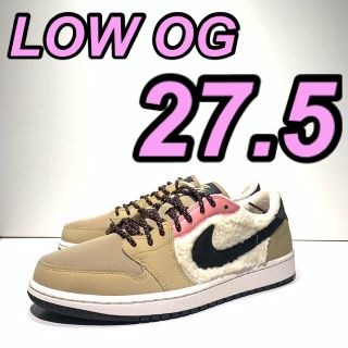 ナイキ(NIKE)の27.5 エアジョーダン1  ロー OG ファー ピンク トラヴィススコット(スニーカー)