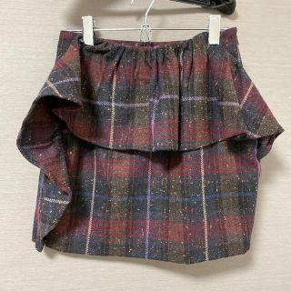 メイドインヘブン(made in HEAVEN)の美品♡madeinheaven チェックミニスカート チェックスカートフリル(ミニスカート)