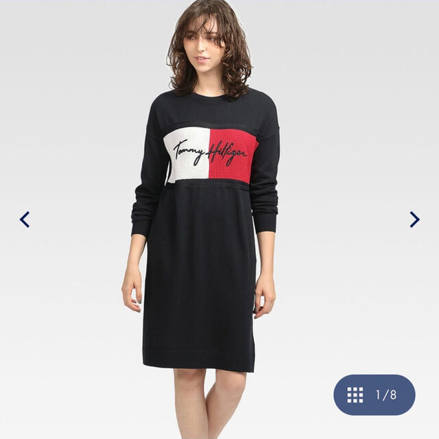 TOMMY HILFIGER(トミーヒルフィガー)のロゴニットワンピース レディースのワンピース(ひざ丈ワンピース)の商品写真