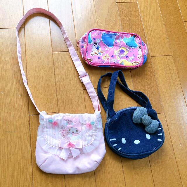 サンリオ(サンリオ)のみかん様専用　マイメロディ♡ハローキティ♡プリンセス　ポーチ♡バッグ3点セット キッズ/ベビー/マタニティのこども用バッグ(ポシェット)の商品写真