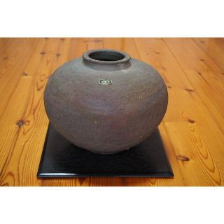 笠間焼　壺　花瓶　直径27×高さ22.5（センチ）(花瓶)