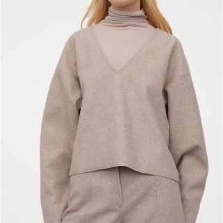 エイチアンドエム(H&M)のＨ&M　エイチアンドエム　Vネックトップス　シルエットブラウス(シャツ/ブラウス(長袖/七分))