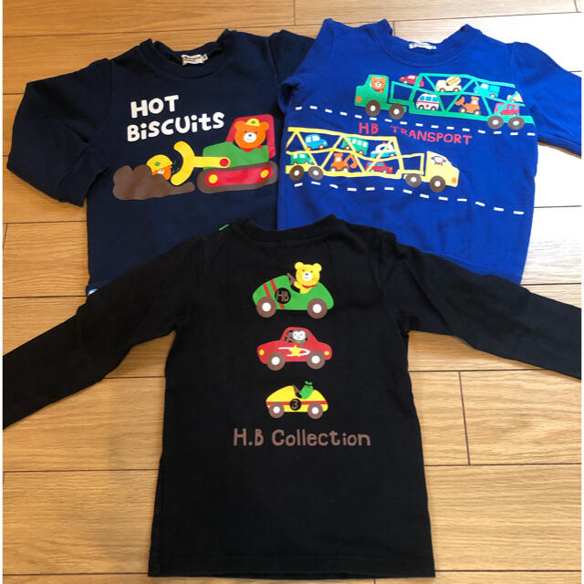 HOT BISCUITS(ホットビスケッツ)のミキハウス　ホットビスケッツ　トレーナー　長袖　Tシャツ　3枚セット キッズ/ベビー/マタニティのキッズ服男の子用(90cm~)(Tシャツ/カットソー)の商品写真