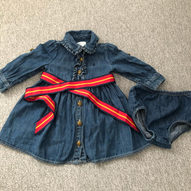 Ralph Lauren(ラルフローレン)のラルフローレン☆ベビー70サイズ　デニムワンピース キッズ/ベビー/マタニティのベビー服(~85cm)(ワンピース)の商品写真