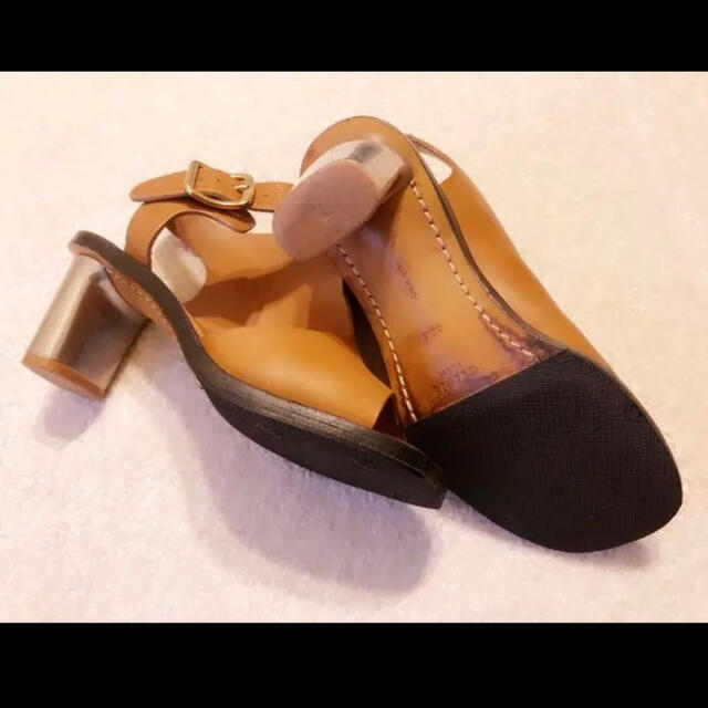 celine(セリーヌ)のセリーヌ メタルヒールサンダル 36.5 23.5cm キャメルブラウン レディースの靴/シューズ(サンダル)の商品写真