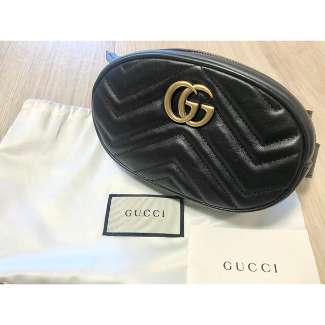 楽天 Gucci 黒☆ ベルトバッグ キルティングレザー ☆GUCCI - ボディ