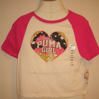 プーマ(PUMA)の新品★PUMA プーマ　ハートロゴが可愛い！ガールズTシャツ　ピンク(Tシャツ/カットソー)