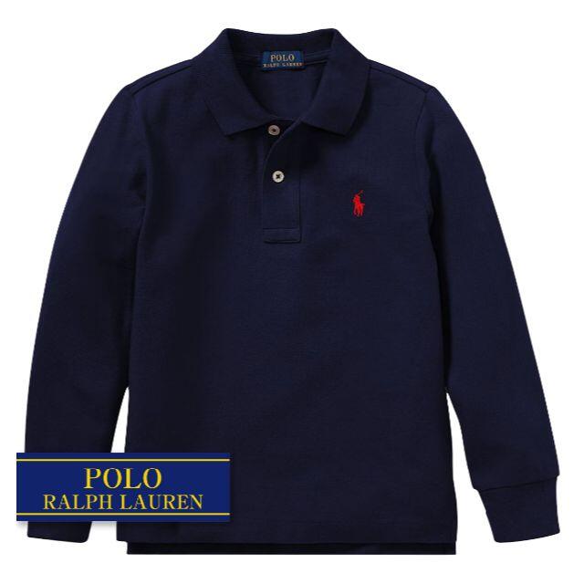 Ralph Lauren(ラルフローレン)の☆新品☆120 ラルフローレン コットンメッシュポロシャツ ネイビー 0521 キッズ/ベビー/マタニティのキッズ服男の子用(90cm~)(Tシャツ/カットソー)の商品写真