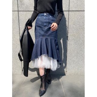 リエンダ(rienda)のrienda Mermaid Tulle J/W DENIM SK(ひざ丈スカート)