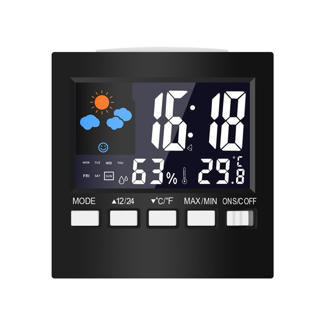 デジタルクロック LED 目覚まし時計 カレンダ 湿度計 アラーム t00023 インテリア/住まい/日用品のインテリア小物(置時計)の商品写真