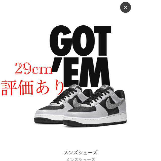 29cm NIKE AIR FORCE 1 SILVER SNAKE