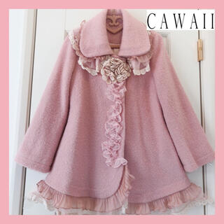 【新品】cawaii ピンクハウス系 チュールとお花が可愛い ハーフコート