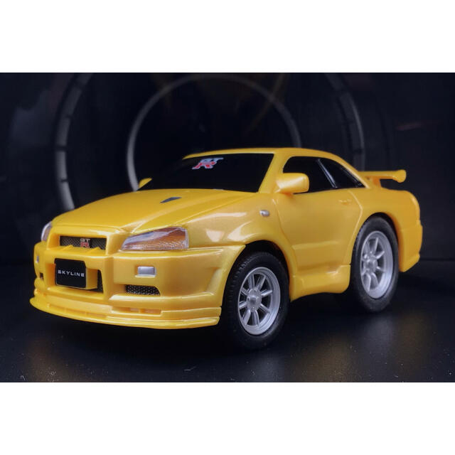 日産 スカイライン GT-R R34 黄 ドライブタウン プルバックカー 限定品