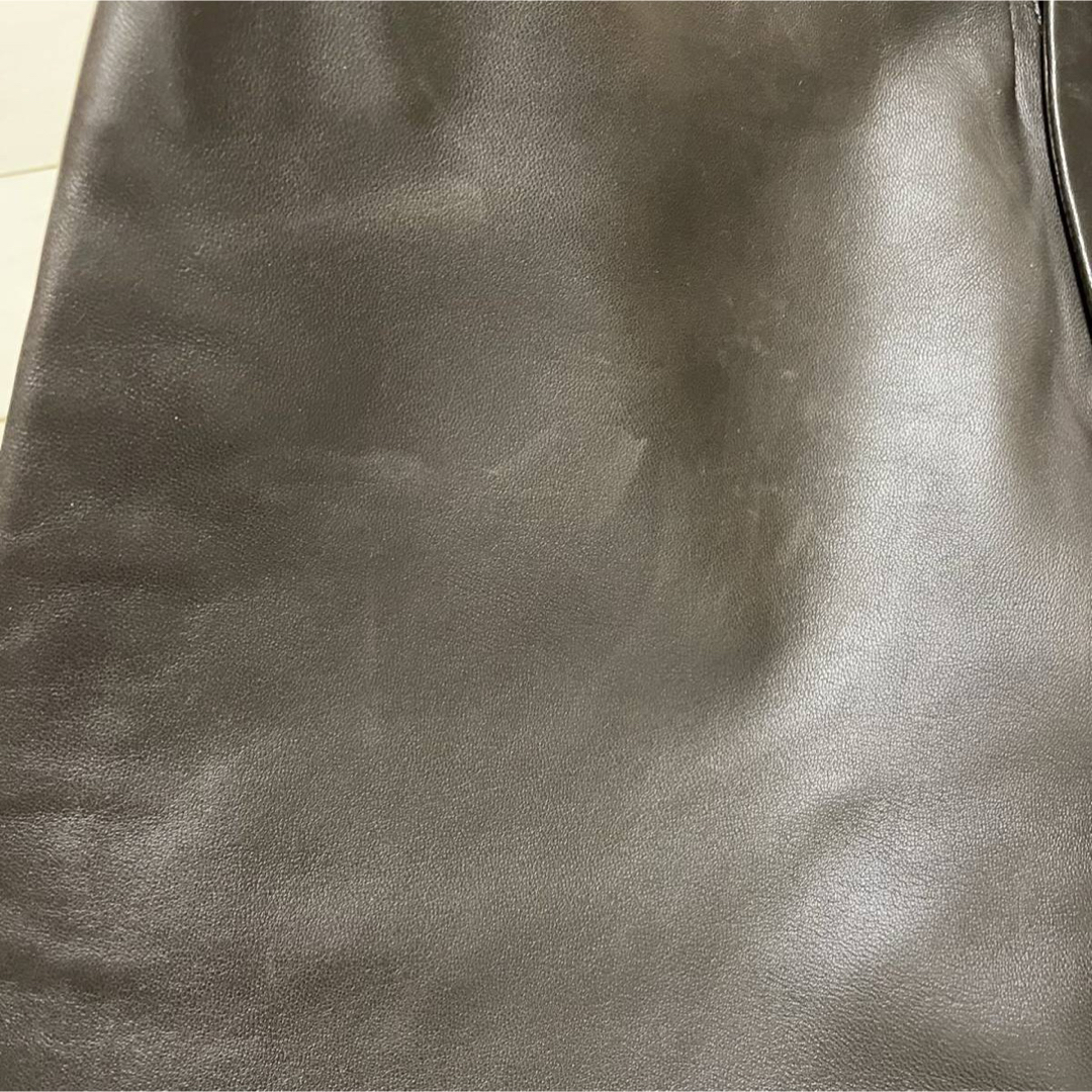 GUCCI - 本物 グッチ レザー パンツ 38 ダークブラウン GUCCIの GUCCI - 本物 グッチ レザー パンツ 38 ダークブラウン GUCCIの