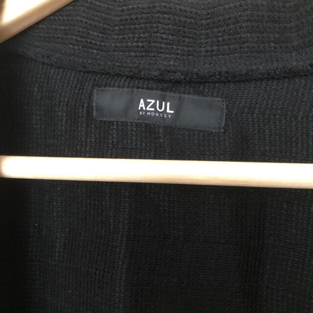 AZUL by moussy(アズールバイマウジー)のAZUL by moussy ミドルトッパーカーディガン　ブラック　M メンズのトップス(カーディガン)の商品写真