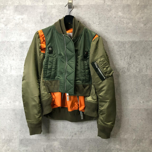 sacai 20ss ファブリック ma-1 ボンバー ジャケット ニット