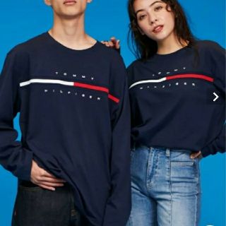 トミーヒルフィガー(TOMMY HILFIGER)の【新品】TOMMY HILFIGER トミーヒルフィガー ロゴロングTシャツ  (Tシャツ/カットソー(七分/長袖))