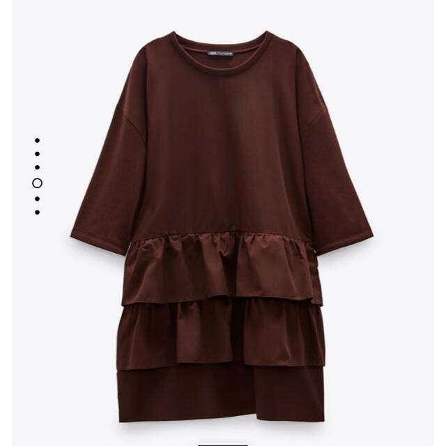 ZARA(ザラ)のZARA フリルワンピース　エンジ レディースのワンピース(ひざ丈ワンピース)の商品写真