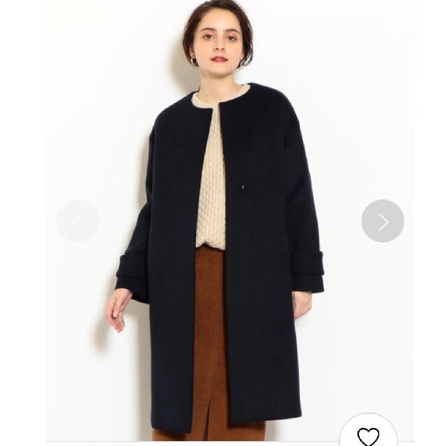 美品】 グリーンレーベルリラクシング ノーカラーコート コート lama