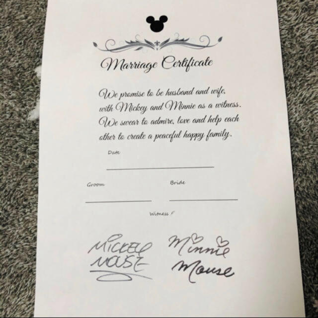 Disney ディズニー 結婚証明書の通販 By M Shop ディズニーならラクマ