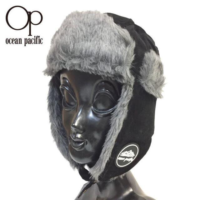 OCEAN PACIFIC(オーシャンパシフィック)の定価５３９０円　オーシャンパシフィック　コーデュロイ　パイロットキャップ　黒 メンズの帽子(キャップ)の商品写真