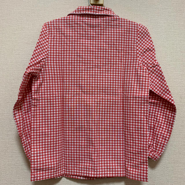 mikihouse(ミキハウス)のミキハウス/チェック柄ブラウス120cm/赤 キッズ/ベビー/マタニティのキッズ服女の子用(90cm~)(ブラウス)の商品写真