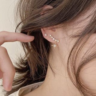 スタージュエリー(STAR JEWELRY)のgold star zirconia pierce ◯s925 post(ピアス)