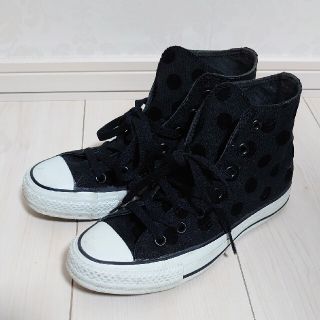 コンバース(CONVERSE)の★CONVERSE★ ハイカット スニーカー 黒 ドット柄(スニーカー)