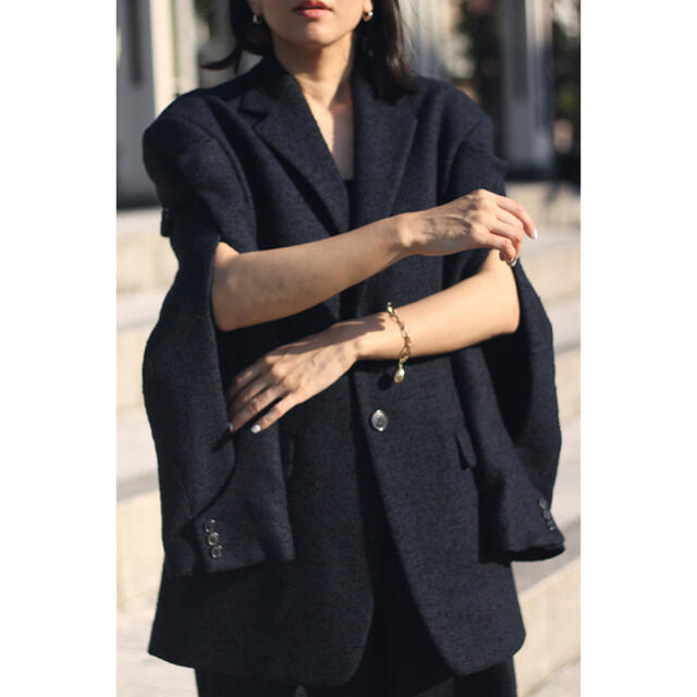 印象のデザイン フミカウチダ fumika uchida ジャケット ノーカラー 印象のデザイン フミカウチダ fumika uchida ジャケット ノーカラー