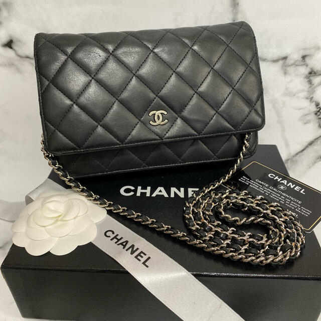 【美品☆】CHANEL マトラッセ チェーンウォレット / ブラックCHANEL