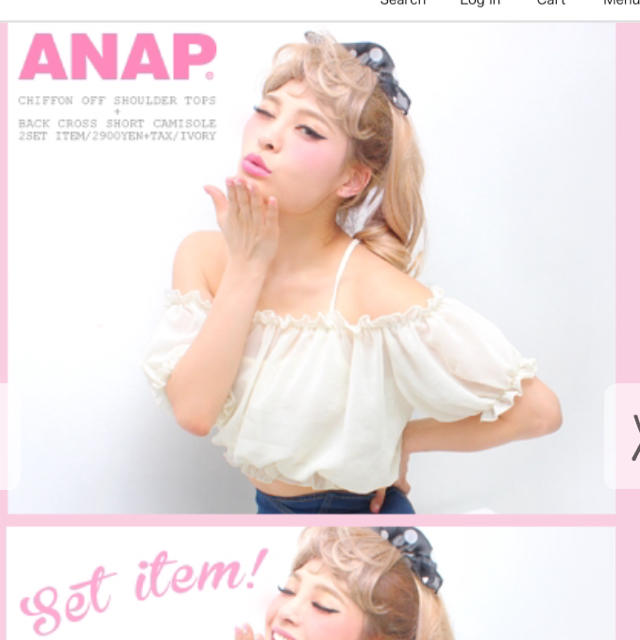 ANAP(アナップ)の美品オフショルダーシフォントップス レディースのトップス(カットソー(半袖/袖なし))の商品写真