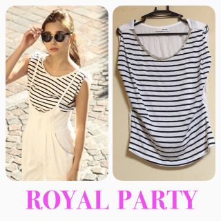 ロイヤルパーティー(ROYAL PARTY)のロイパ♡チップビジューモードTシャツ(Tシャツ(半袖/袖なし))