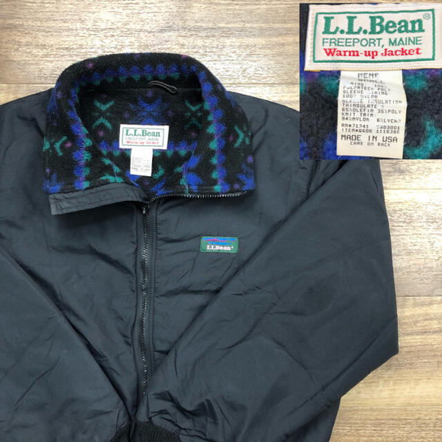 L.L.bean 70〜80's ナイロンジャケット　黒　S フリース　美品 | フリマアプリ ラクマ