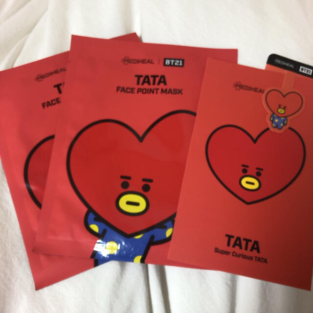 防弾少年団(BTS)(ボウダンショウネンダン)のBT21 TATA フェイスポイントマスク パック コスメ/美容のスキンケア/基礎化粧品(パック/フェイスマスク)の商品写真