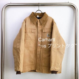 カーハート(carhartt)の70s  プリントタグ　USA製　カーハート　トラディショナルコート　ダック地(カバーオール)