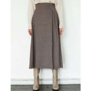 マウジー(moussy)のmoussy houndstooth belt flareスカート　サイズ0(ロングスカート)