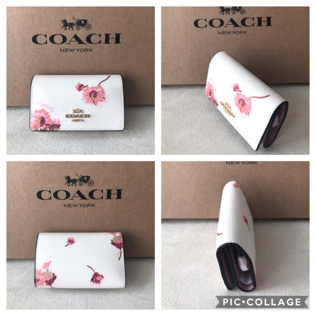 COACH(コーチ)のタグ付き新品★COACH コーチ レザー 花柄 5連キーケース(リング付き)  レディースのファッション小物(キーケース)の商品写真