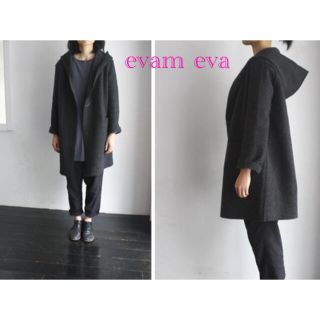 evam eva - evam eva ❤️フードウールコート❤️ベージュの通販 by