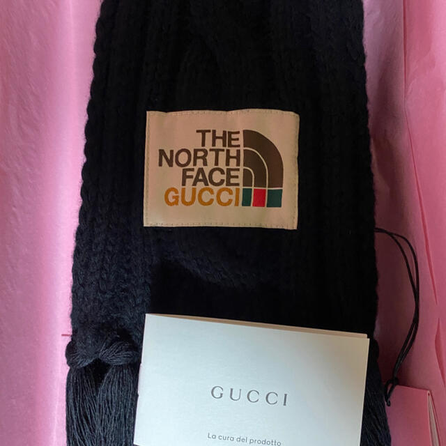Gucci - GUCCI× THE NORTH FACE マフラー ブラックの通販 by 