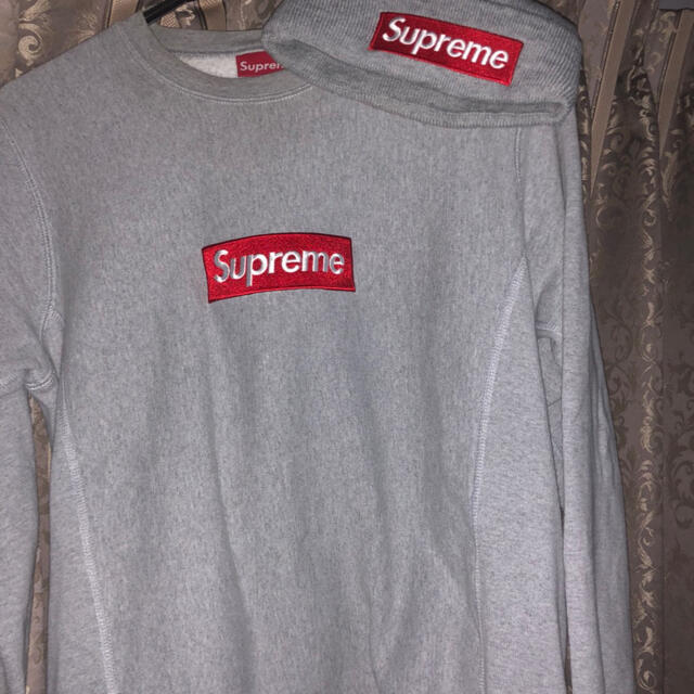 supreme BOX logo トレーナー　グレー