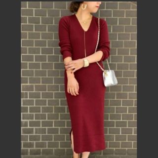 ラウンジドレス(Loungedress)の美品♥Loungedress♥タイトワンピース ボルドー(ひざ丈ワンピース)