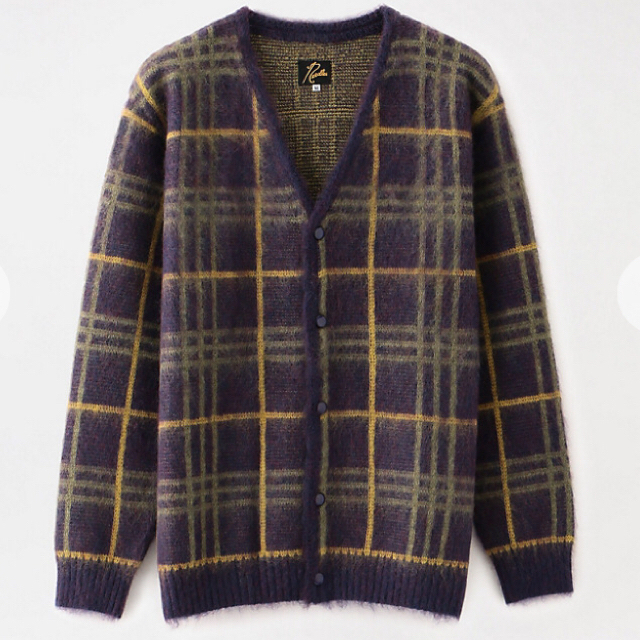 オックスフォードブルー 新品!Needles モヘアカーディガン Plaid