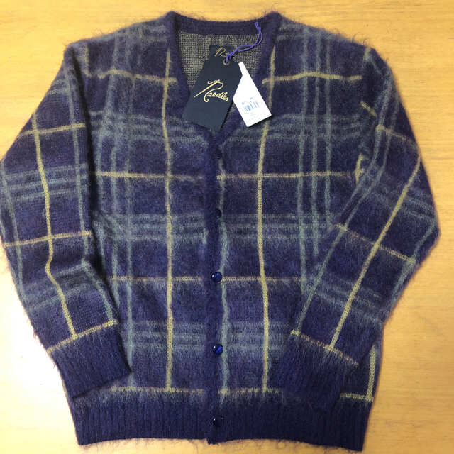 オックスフォードブルー 新品!Needles モヘアカーディガン Plaid